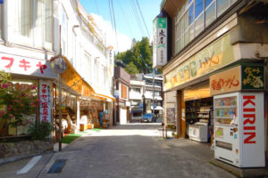 野沢温泉大湯通りの土産物店